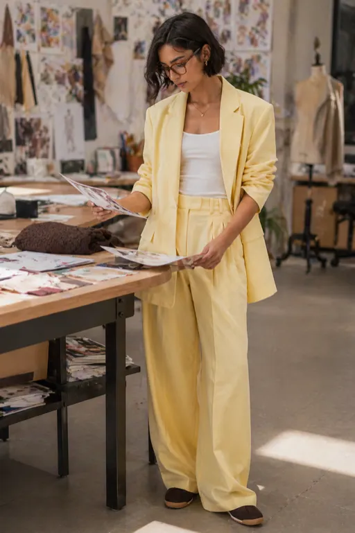 Creative Studio Tailoring outfit featuring a lemon oversized suit