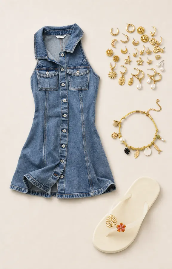 Sleeveless Denim Flip-Flop Clause
