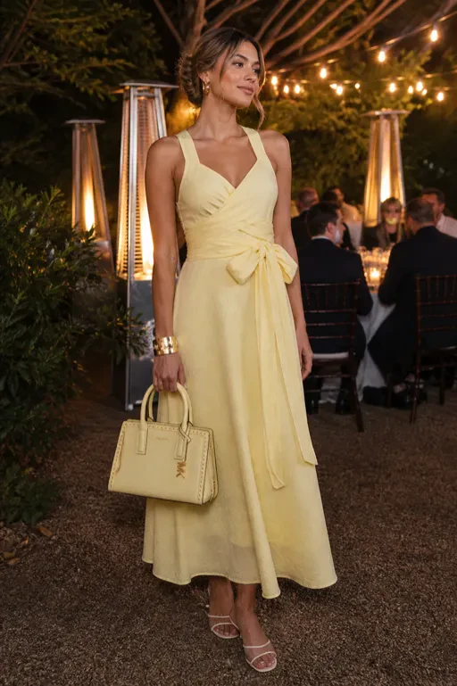 Soft Lemon Glow romantic pastel dress outfit