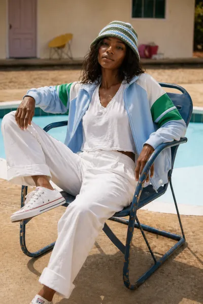 Soft Spring Ease outfit featuring white t-shirt and denim jeans