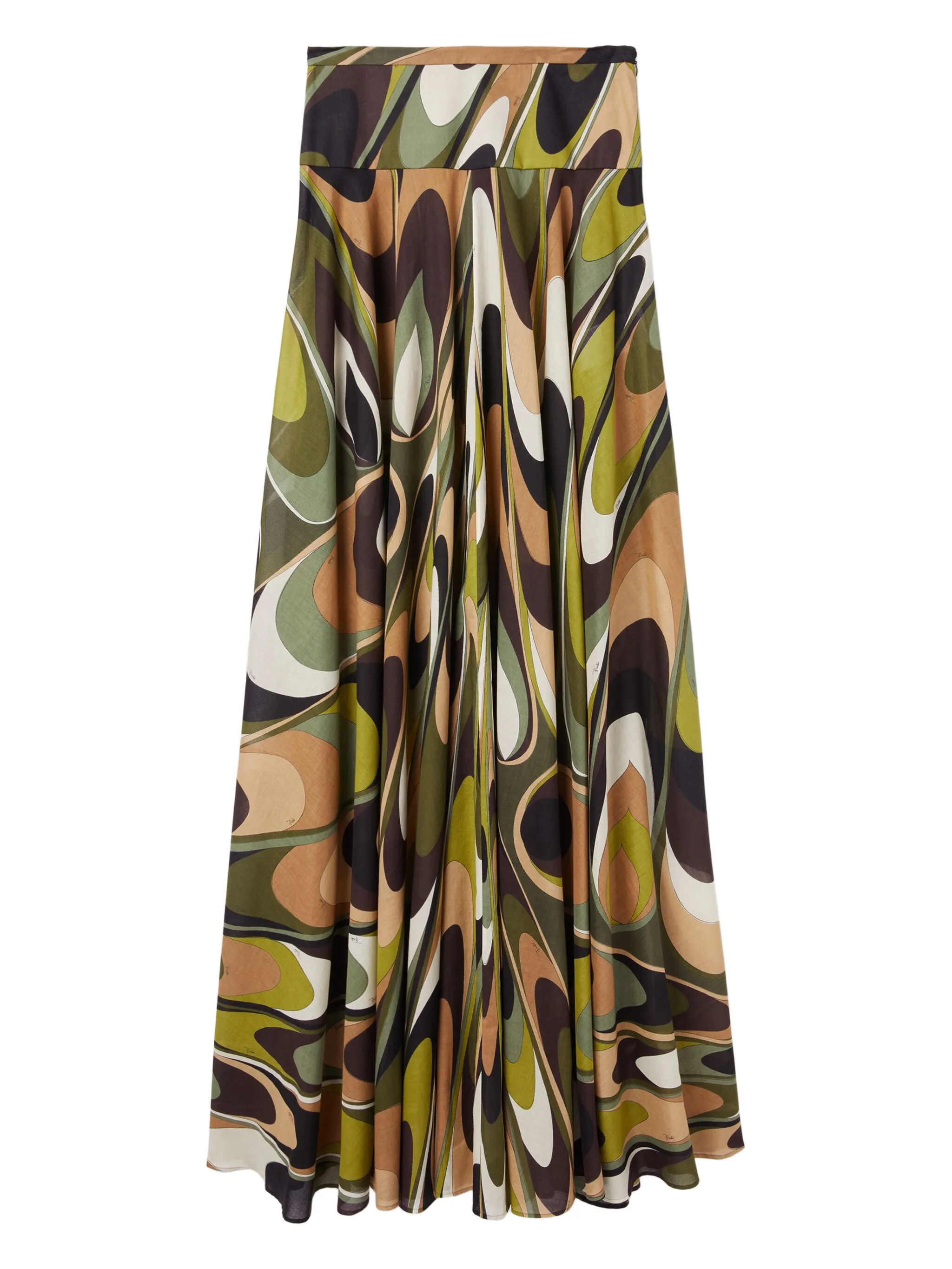 Onde-print maxi skirt