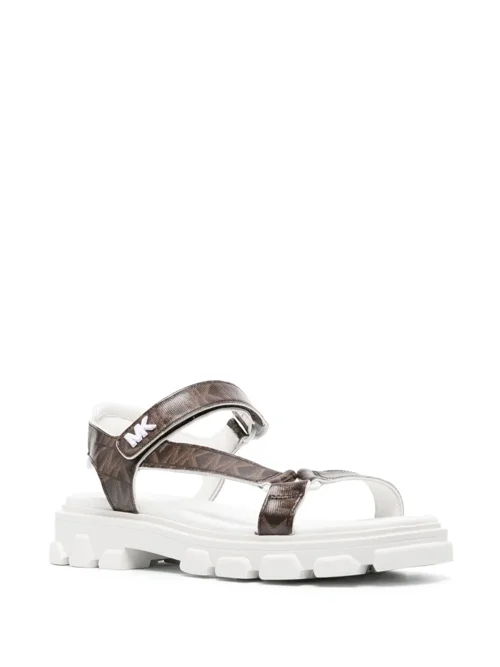 Monogram-print leather sandals