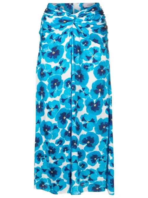 Kika floral-print twisted skirt