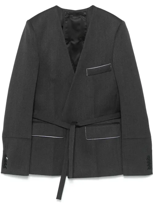 Shrunken Collarless blazer