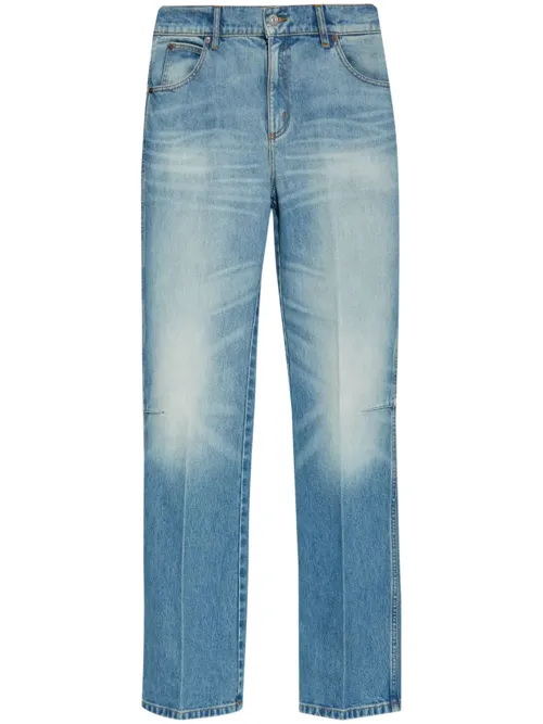 High-rise straight-leg jeans