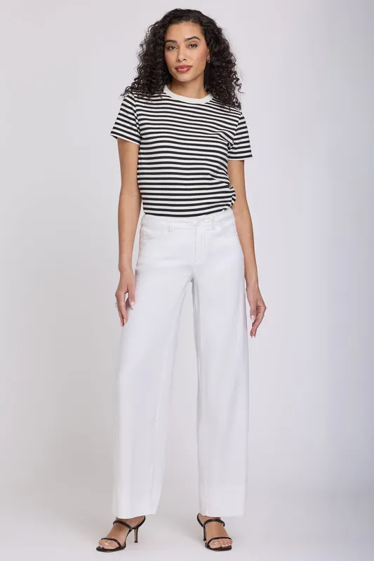 5 Pocket Wide Leg Trouser Pants - Optic White