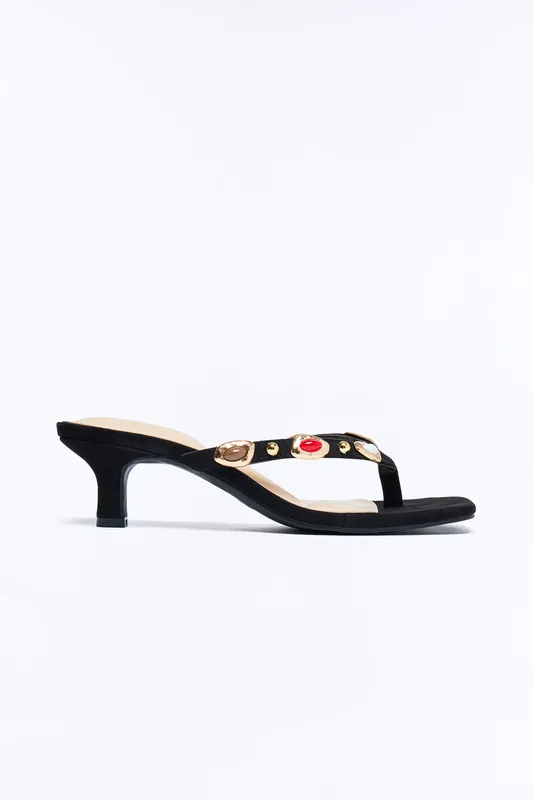 Aaron Stone Kitten Heels Black