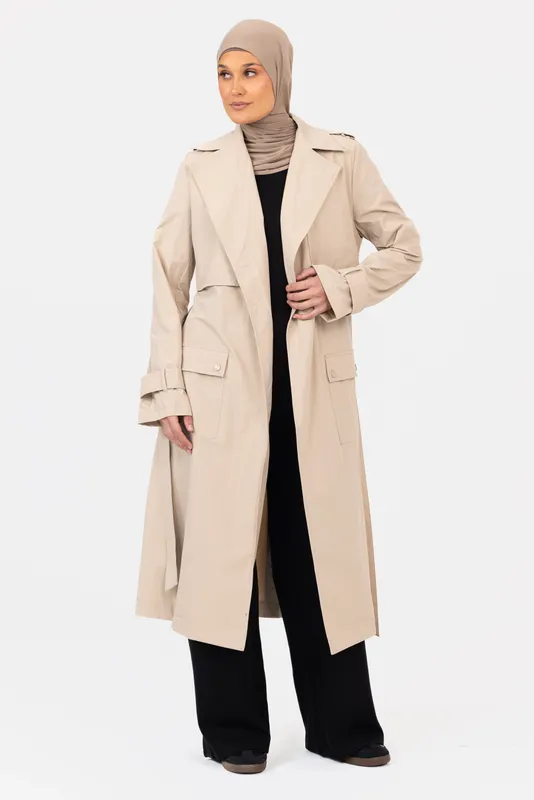 Active Trench Coat Stone