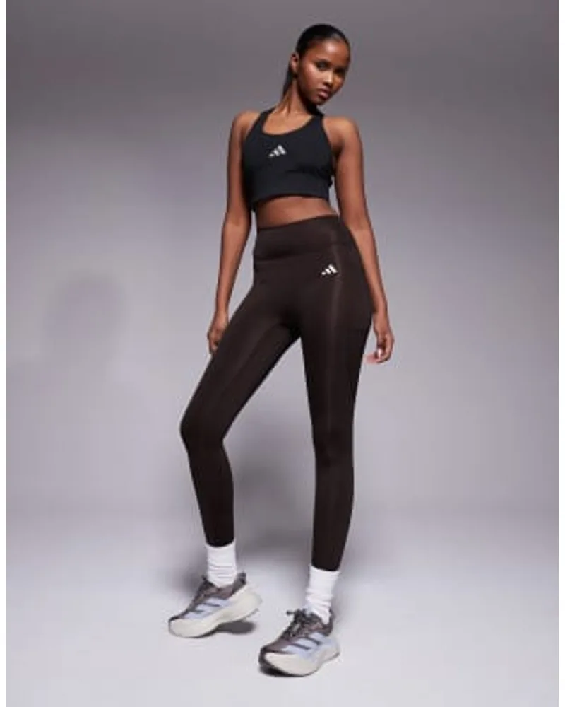 adidas Performance Training Optime Essentials 7/8 Leggings in Brown