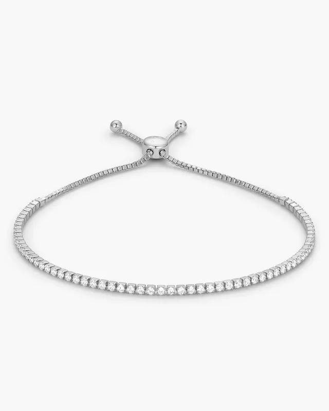 Adjustable Tennis Bracelet Silver