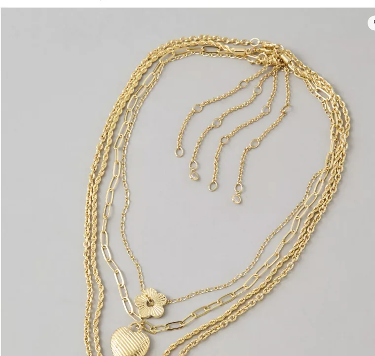 AE Heart Pendant Necklaces 3 Pack