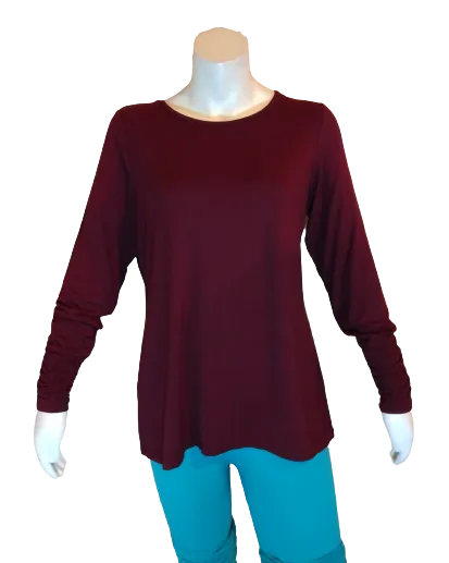 Alfani Maroon Long Sleeve Top %