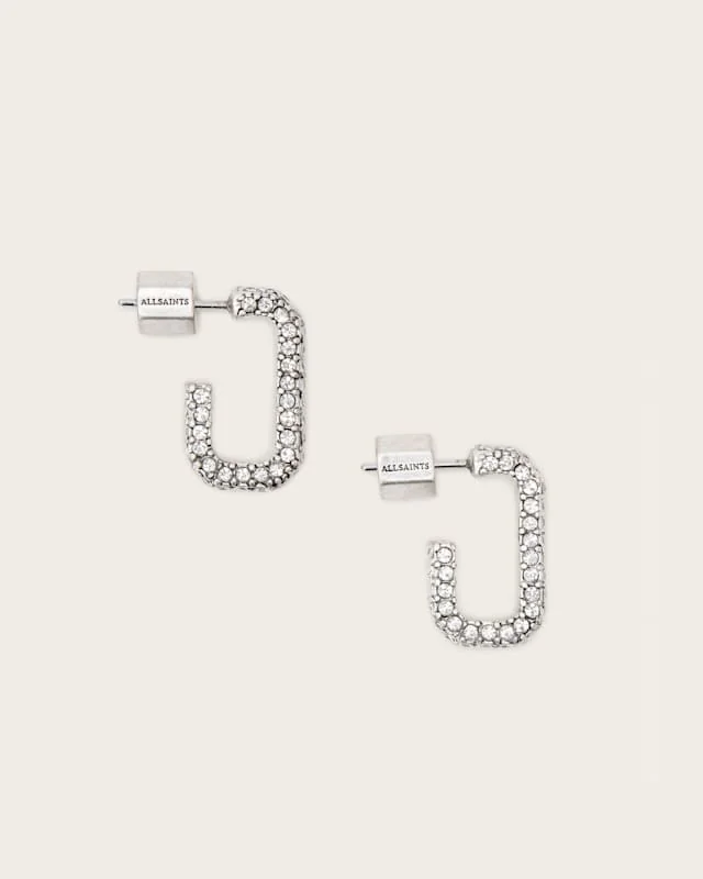 Lori Pave Earrings WARM SILVER