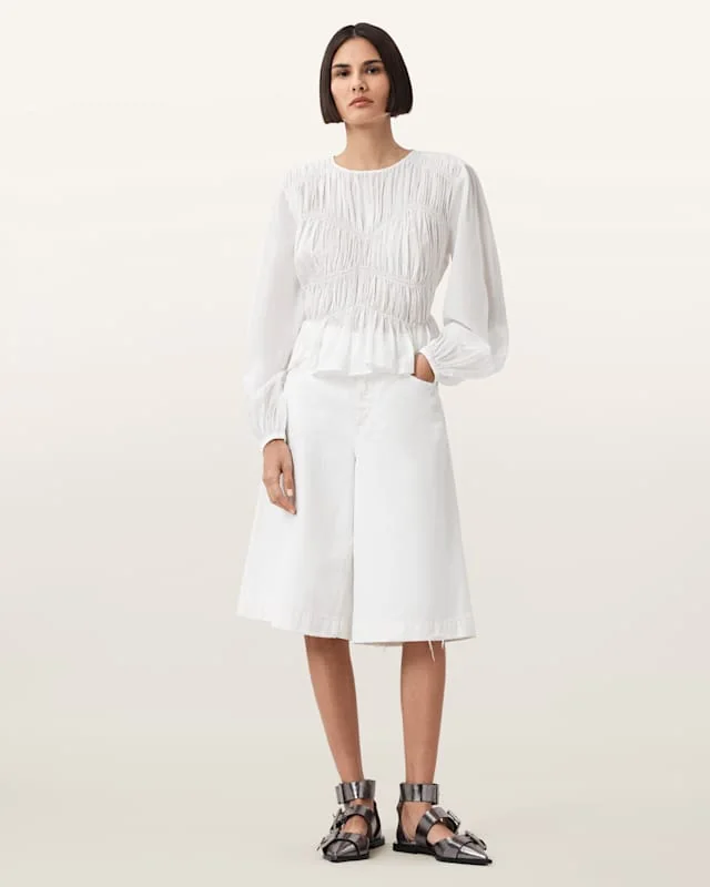 Louie Wide Leg Shorts Off White