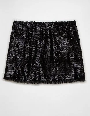 Sequined Mini Slit Skort