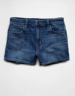 Stretch Denim Mom Shorts
