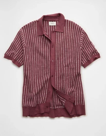 AE Button-Up Sweater Polo Shirt
