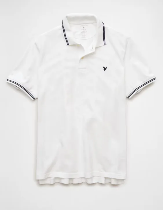 AE Logo Standard Fit Pique Polo Shirt
