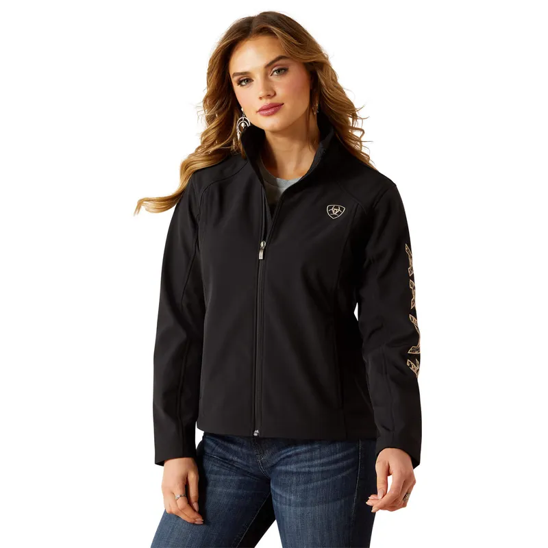 ’ Ariat Black Southwest Minimal Print Softshell Jacket