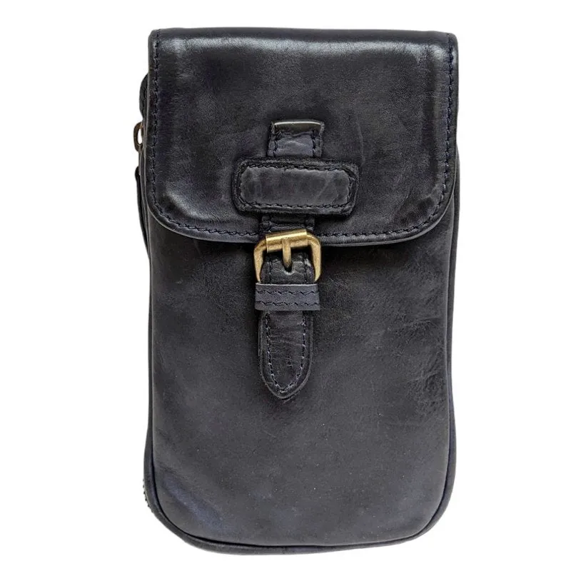 Ashwood Leather Crossbody Bag Small Navy