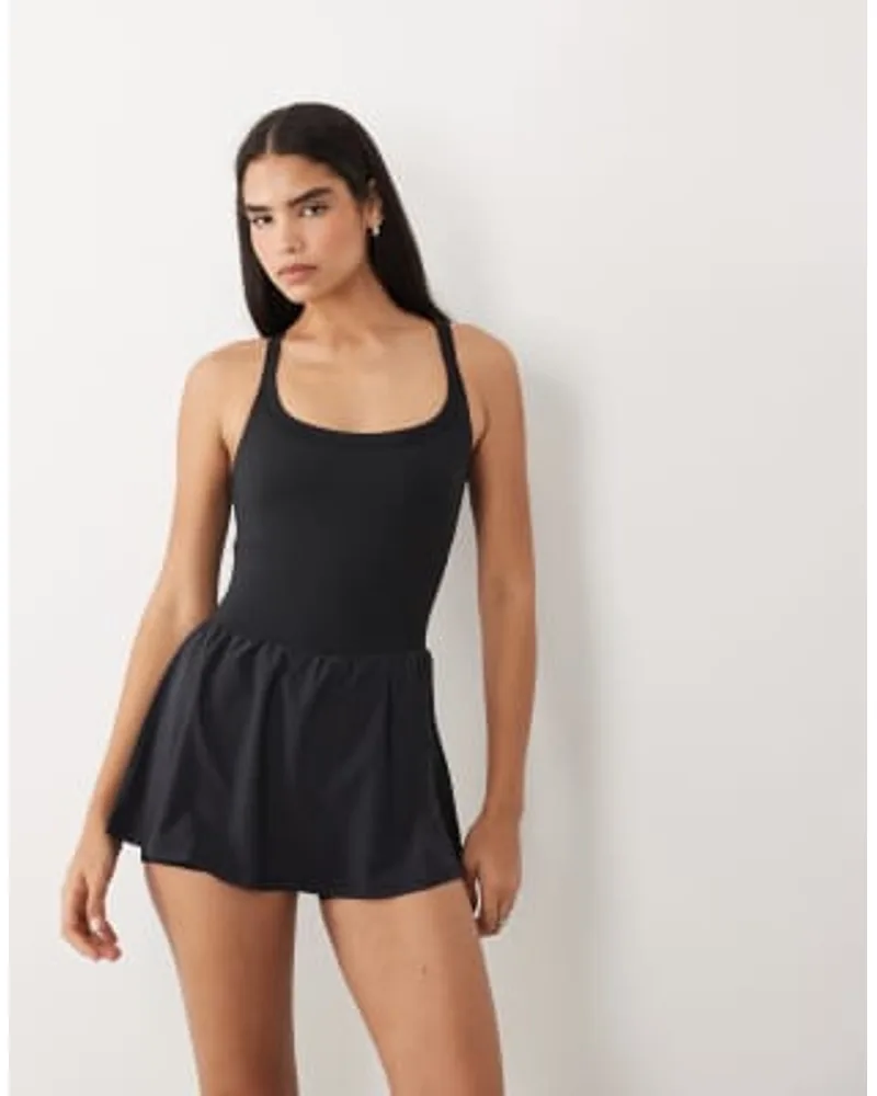ASOS 4505 Active Run Dress with Inner Bra in Black