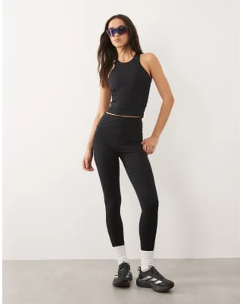 ASOS 4505 Icon Active Tie Waist Run Legging in Black