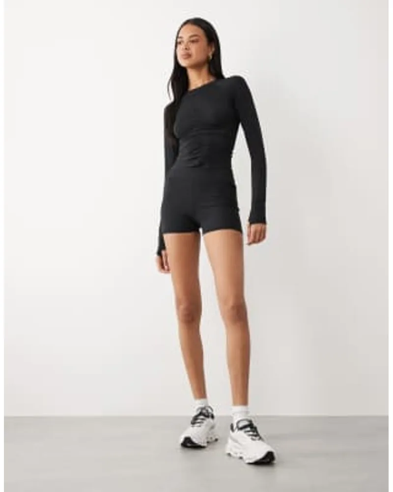 ASOS 4505 Ruched Front Long Sleeve Running Top