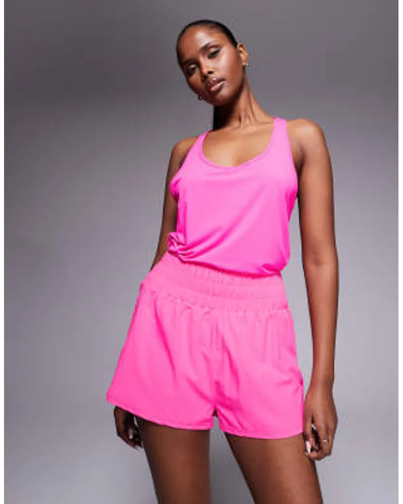 ASOS 4505 High Waist Woven Running Short in Knockout Pink