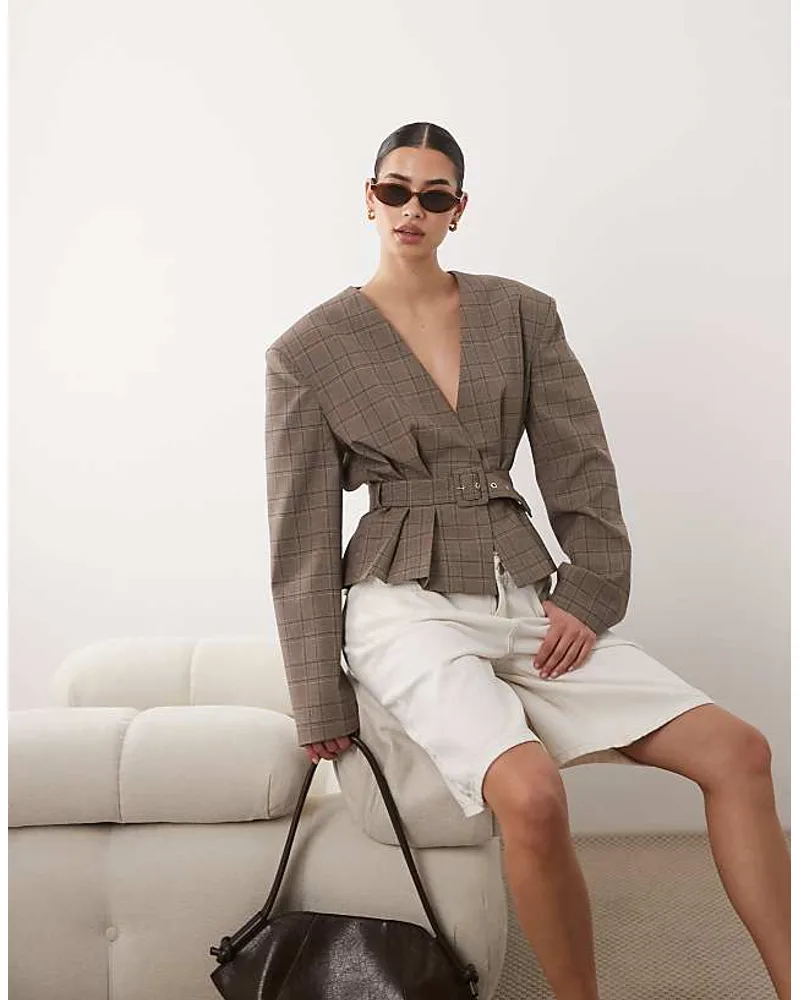 ASOS DESIGN 80s Style Belted Blazer