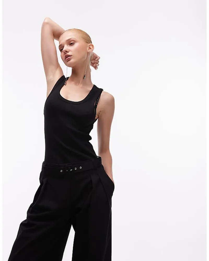 ASOS DESIGN Ribbed Scoop Neck Tank Top