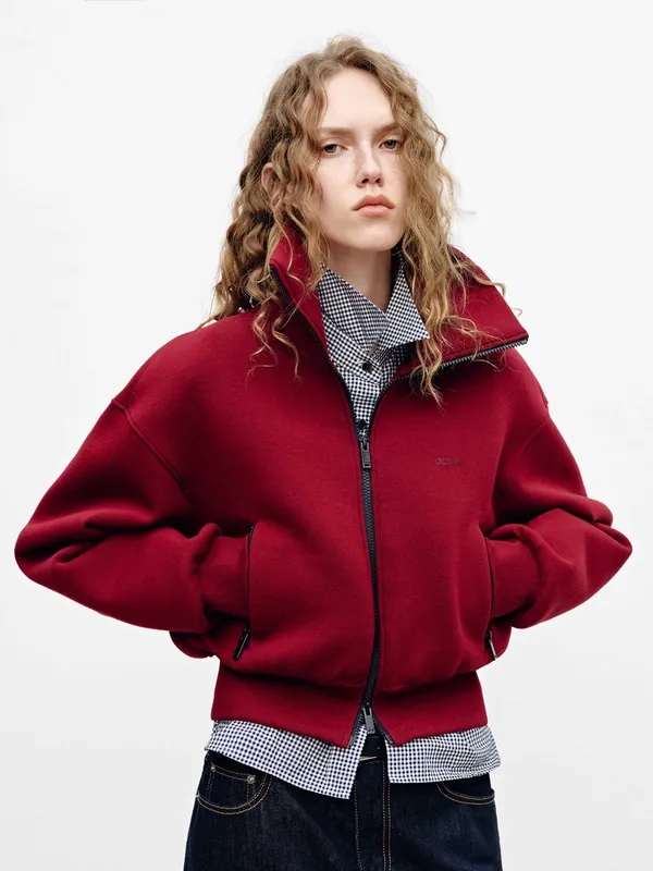 Athletic Cropped Zipper Jacket