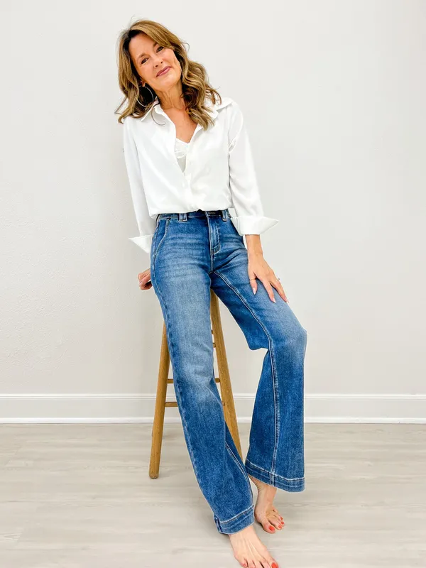 Avery Denim The Tailored Trouser Classic Blue