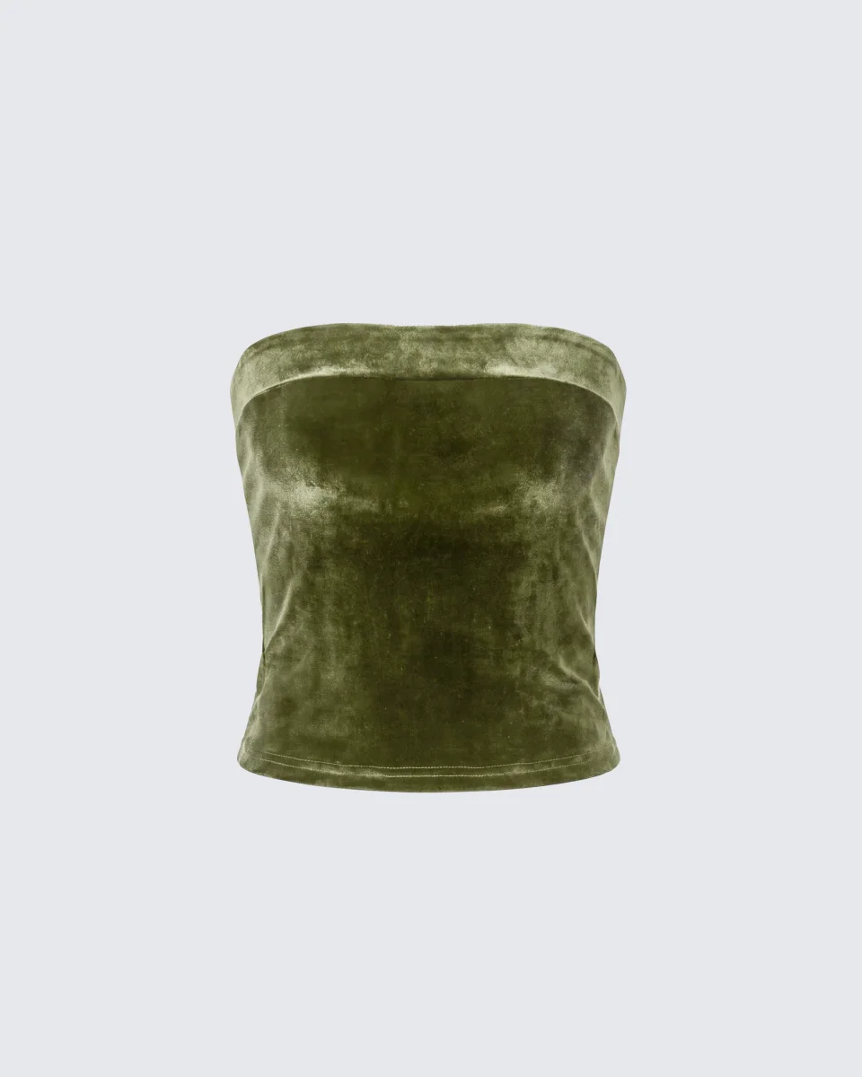 Ayla Olive Green Velvet