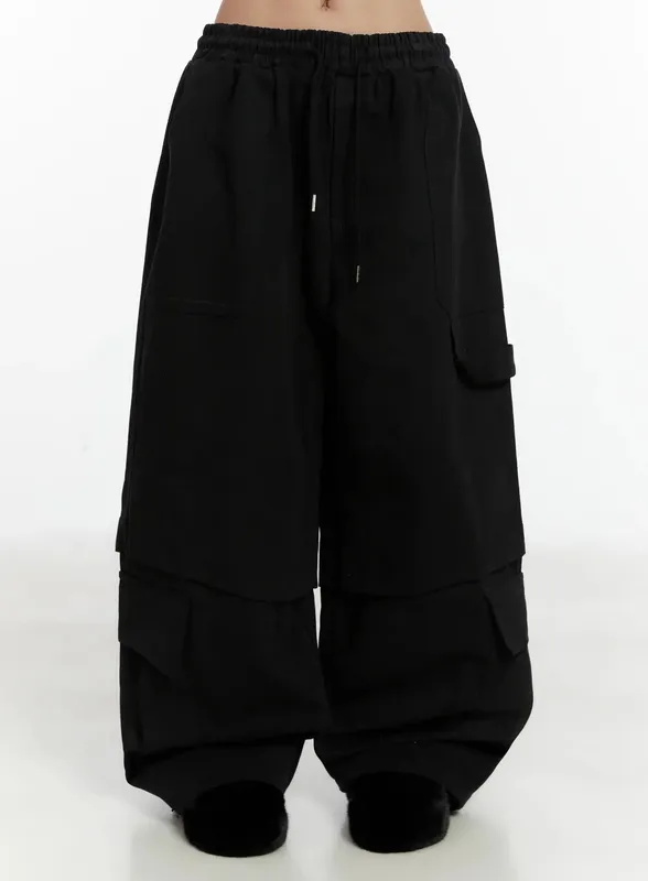 Baggy Drawstring Cargo Pants Id525