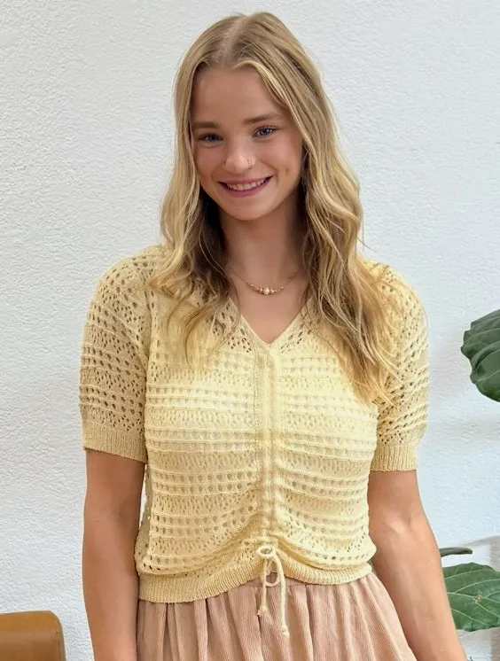 Beige Front Crochet Blouse