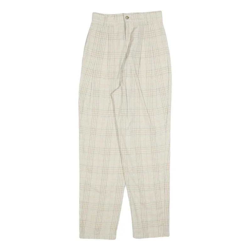 Beige Plaid Trousers