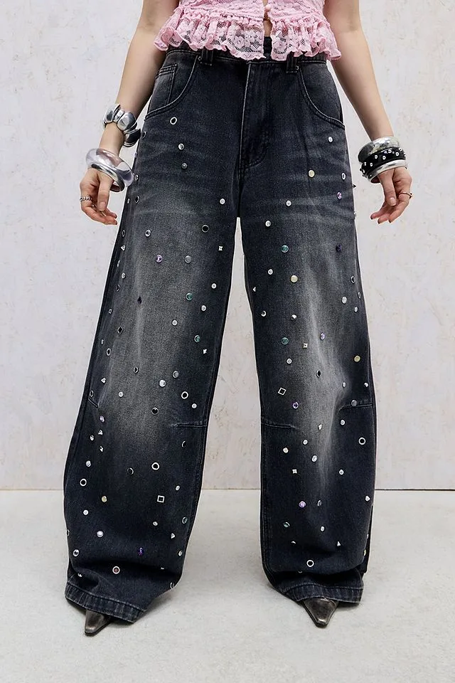 Jaded London Trixa Jewel Studded Colossus Jeans