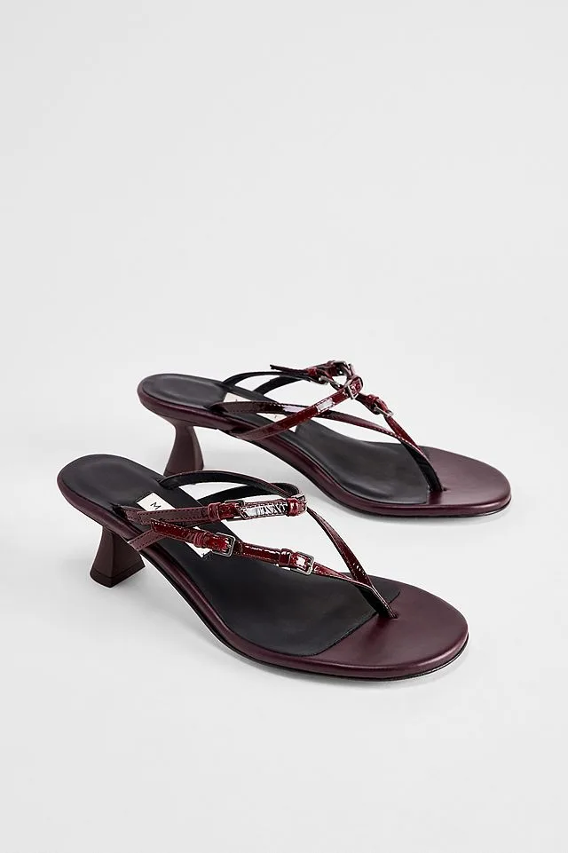 Miista Abisai Buckled Burgundy Heeled Sandals