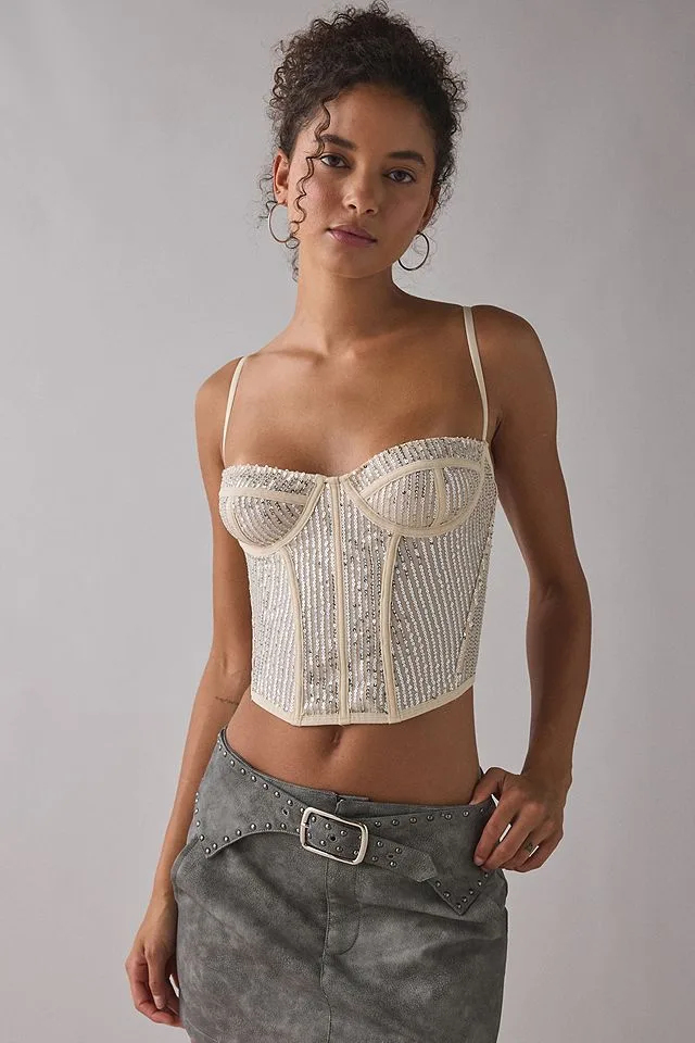 Out From Under Modern Love Sequin Corset Top