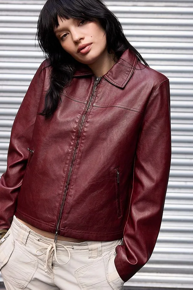 Silence + Noise Sally Fitted Faux Leather Jacket