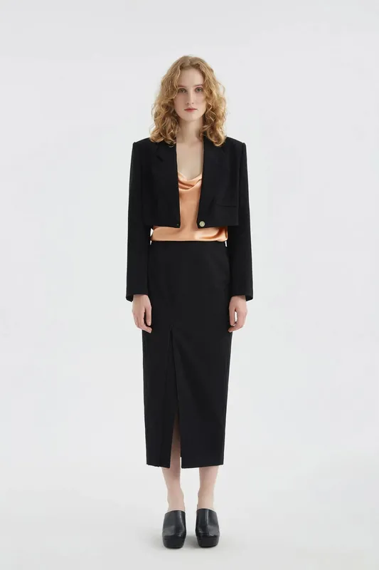 Black Cropped Blazer