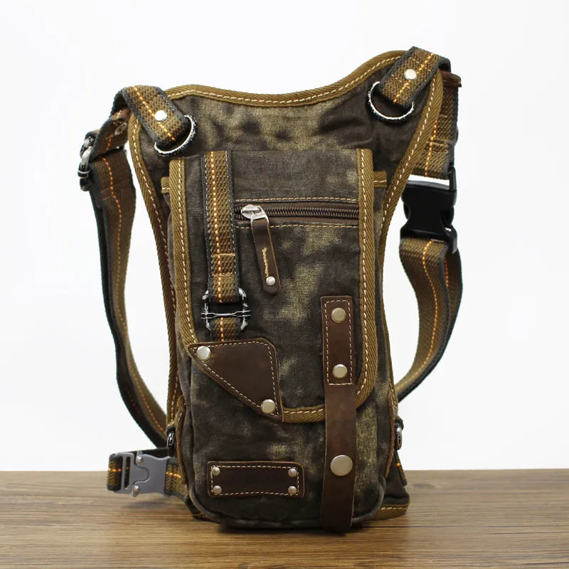 Black Denim Biker Waist Bag