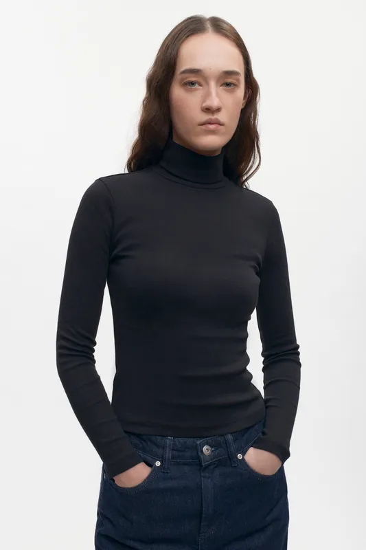 Black Fitted Turtleneck