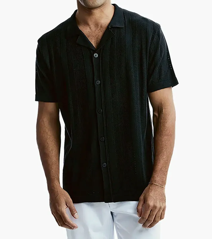 Black Knit Polo