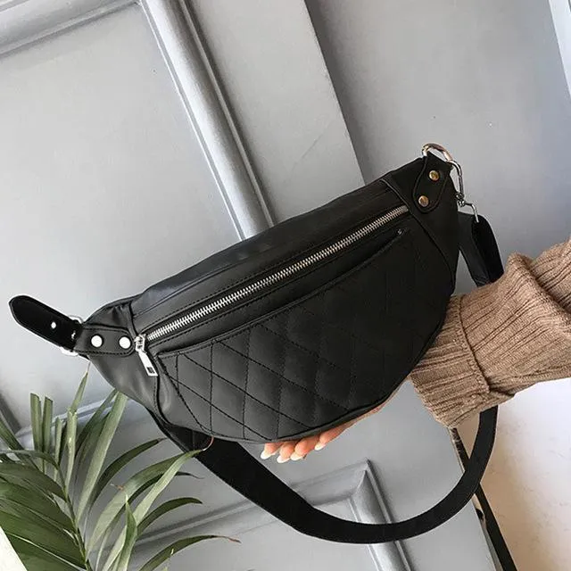 Black Leather Belt Bag