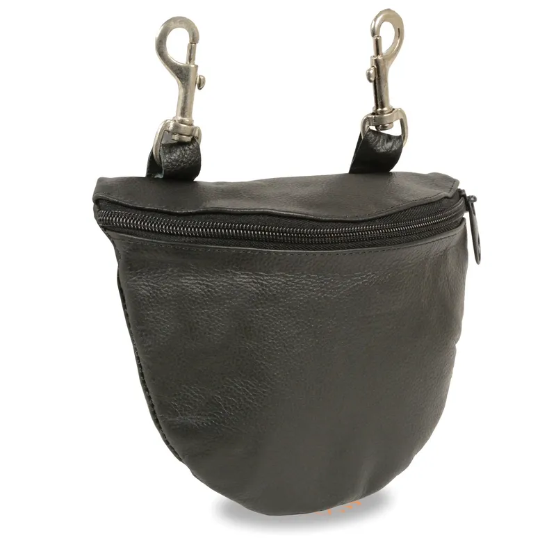 Black Leather Belt Bag