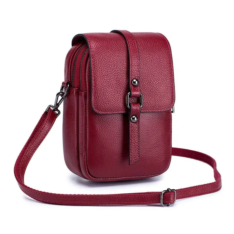 Black Leather Compact Bag