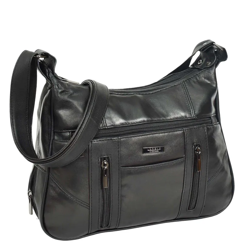 Black Leather Crossbody Bag
