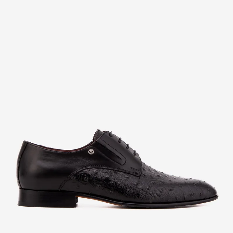 Black Leather Derby Shoes