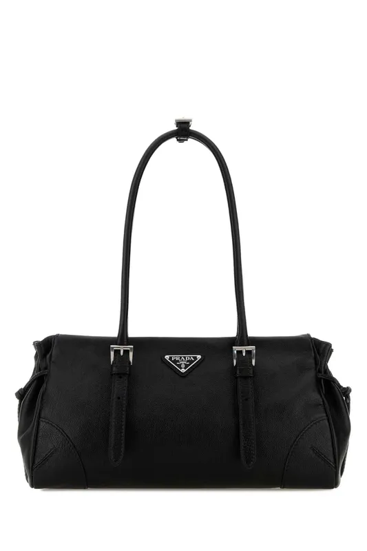 Black Leather Medium Prada Bonnie Shoulder Bag